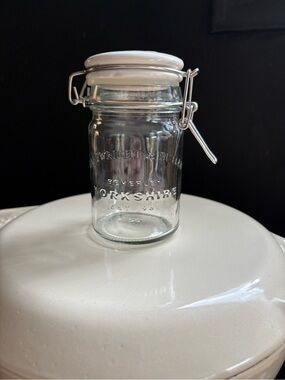 Vintage Feel Cartwright & Butler Ceramic Lid Snap Closure Collectible Glass Jar